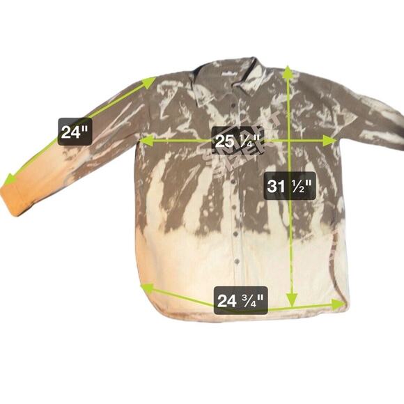 Eesome Women's Bleach Splatter Flannel Top Large - Picture 5 of 8